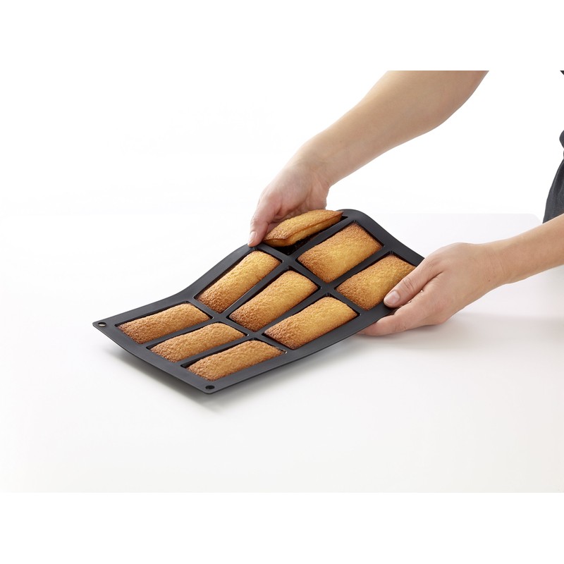 Lékué GOURMET FINANCIER, Finanzier-Form, 9 Mulden, schwarz, LK, Silikon, 1