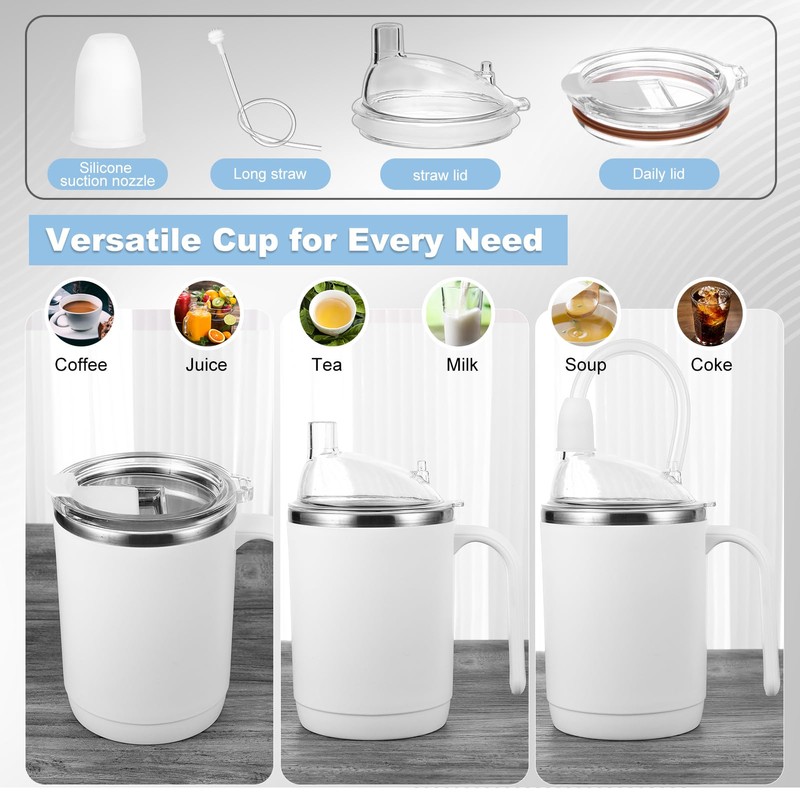 2 Pack Adult Sippy Cup for Elderly Spill Proof 15
