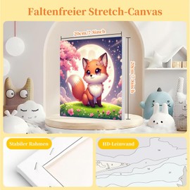 Arttoplus Paint by Numbers Children from 5 6 7 8 9 with Frame Fox Painting by Numbers from 5 6 7 8 9 10 Years Girls, DIY Acrylic Paint by Numbers Animals for Beginners for Home Décor (20 x 20 cm)