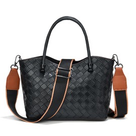 LEMEDE Adjustable Wide Purse Strap Leather ends Replacement Handbag Purses for Shoulder Strap replacement(Gun-Black hardware)