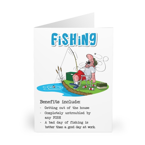 Laugh-Out-Loud Fishing Themed Card – 'Untroubled by Fish', Perfect for