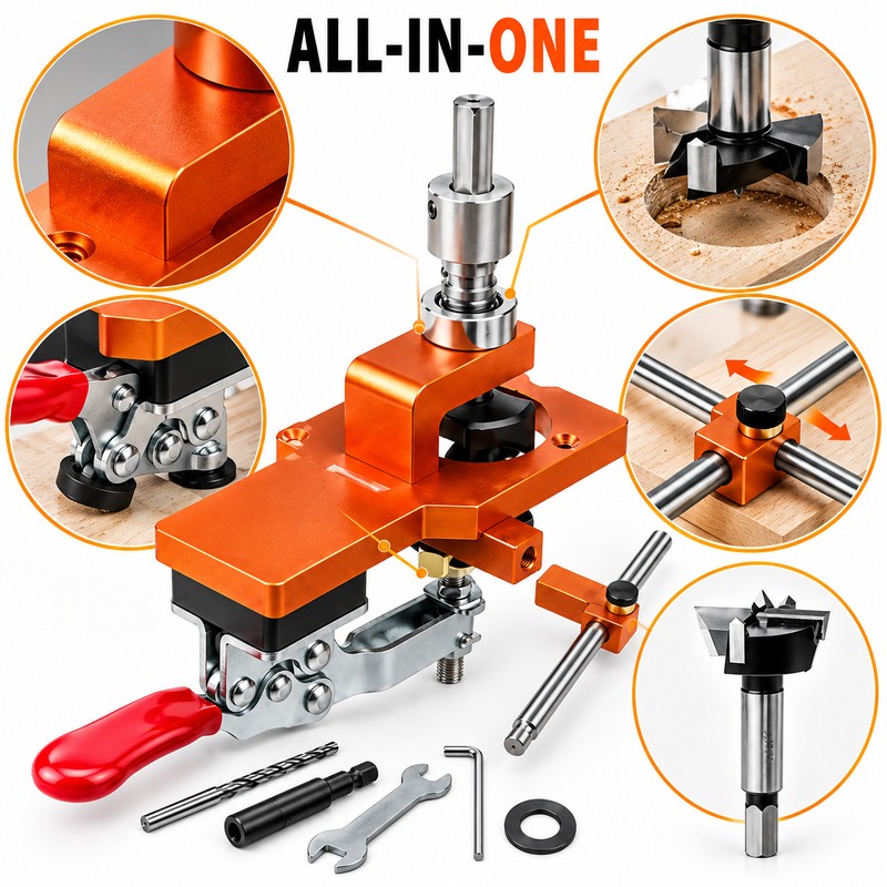 35mm Concealed Hinge Jig Set for Cabinet Doors – Aluminum
