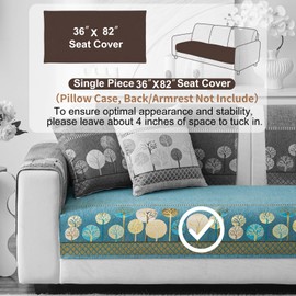 Aucrovee Chenille Boho Jacquard Couch Cover, Washable Sectional Sofa Covers for 3 Cushion Couch Sofa L Sharped Sofa, Non Slip Furniture Protector Slipcover (1 PCS 36"x82" Green)