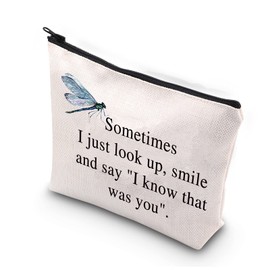 Dragonfly Memorial Gifts Dragonfly Lover Gifts Sometimes I Just Look Up Smile and Say I Know That was You Dragonfly Makeup Organizer Bag Spiritual Faith Dragonflies Gifts (That was You Dragonfly CA)