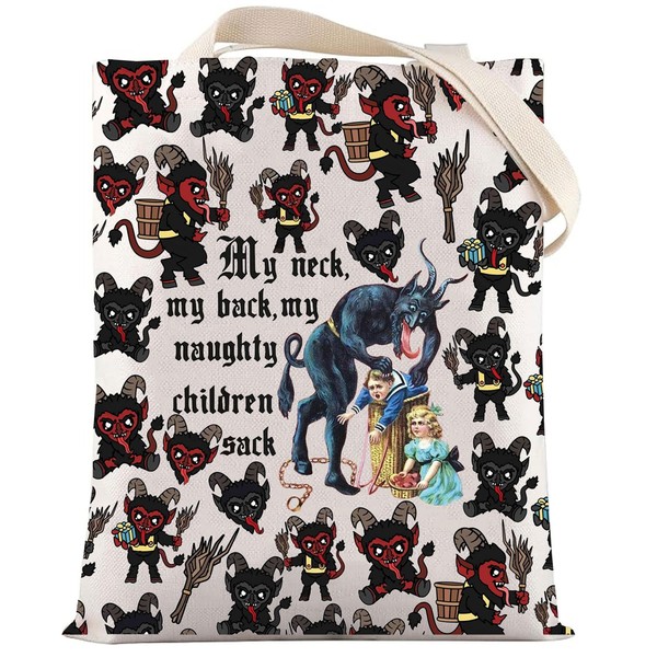 LEVLO Krampus Tote Bag Christmas Demon Fans Gift My Neck