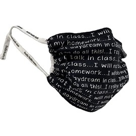 Breathe Healthy Chalkboard Words Face Mask, Reusable Mask for Kids, Adjustable, Breathable & Washable, Made in the USA