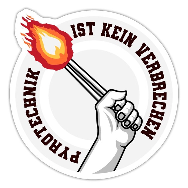 Spreadshirt Pyrotechnik Ist Kein Verbrechen Football Fan Stadium Sticker, 10