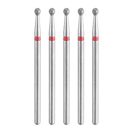 HARFINGTON 5pcs 200-230 Grits Diamond Grinding Bit 2.3mm Ball Head 2.35mm Shank 2.3mm Length Stone Sanding Drill Bits Rotary Tool for Ceramic Glass Nails Grinding Polishing