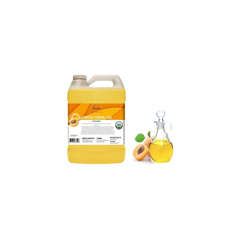 USDA Organic Cold Pressed Unrefined Apricot Kernel Oil (64 oz)