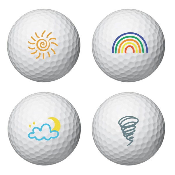 PLIGREAT Weather Pattern Stickers for Golf Ball Marker 2 Sheets