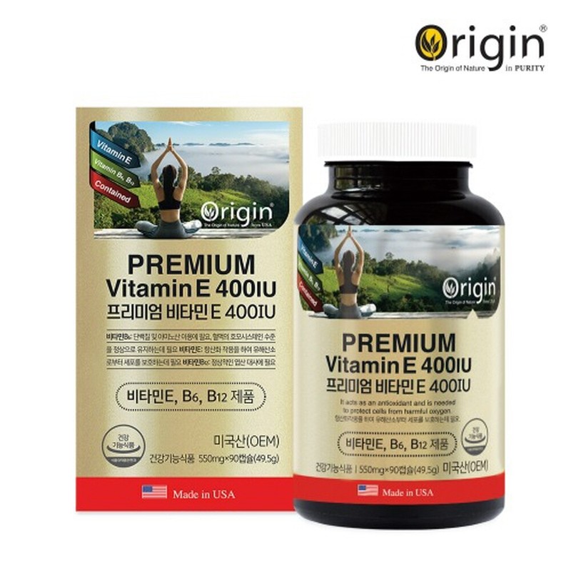 origin Premium Vitamin E 400IU 90 Capsules 3 months' worth