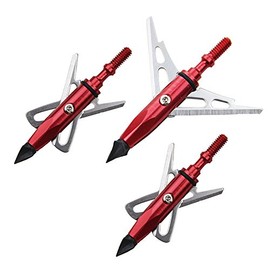 UP100 UP100 Red 6pcs Broadheads 100 Grain Hunting Arrow Heads Archery Shooting Arrowheads Tips for Compound Bow Archery