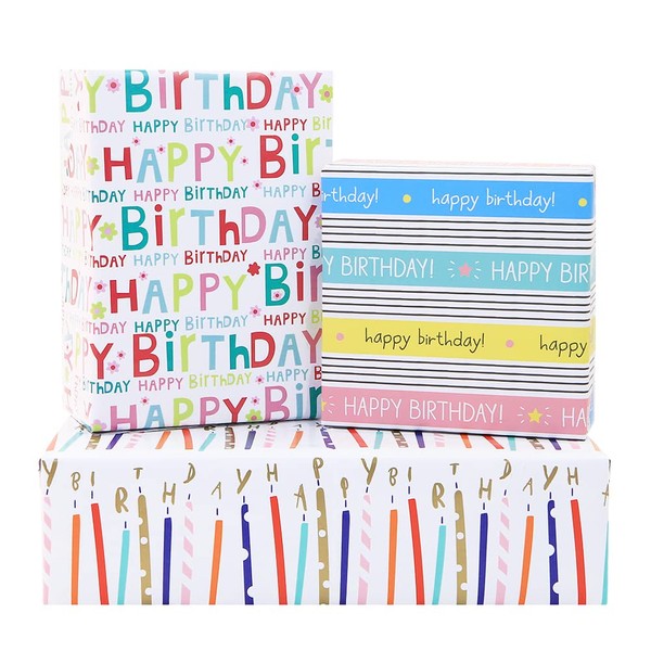 Graduation Wrapping Paper,Happy Birthday Gift Wrap Paper 6 Sheet 27"
