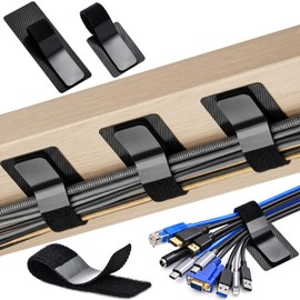 Silcpall Cable Management Under Desk, 20 Pair Cord Organizer Straps