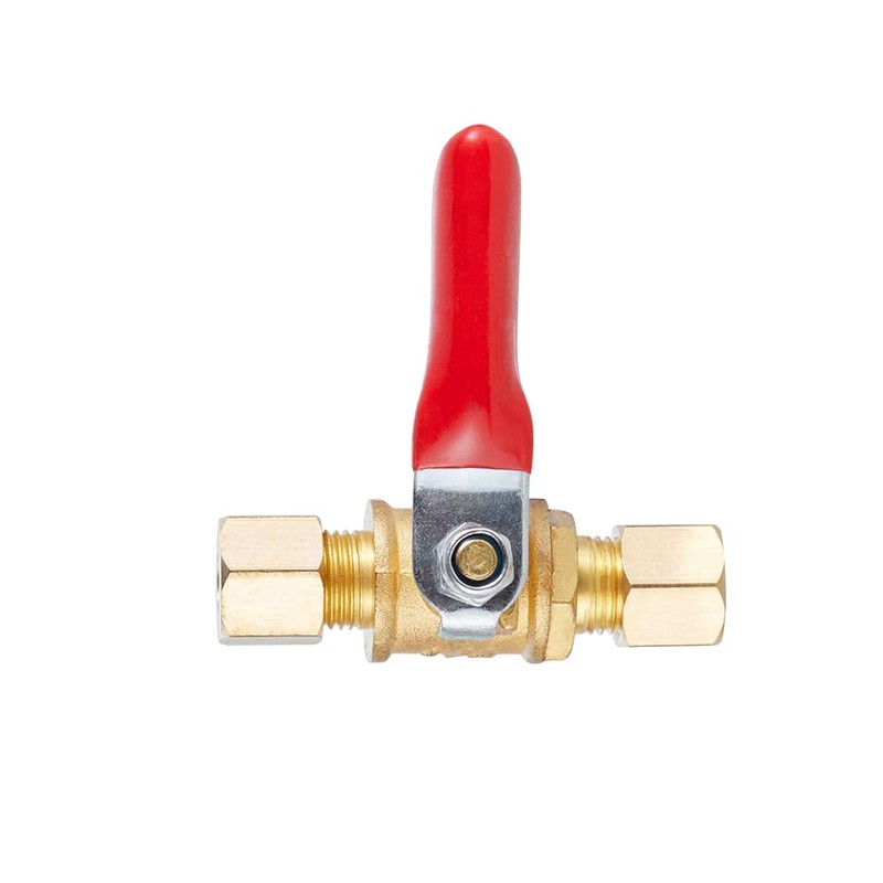 Brass Ball Valve Shut Off Switch, Tubing Fitting Straight Coupling