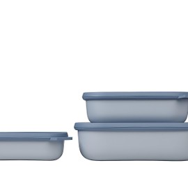 Mepal Circular Rectangle 3 Piece Set Low Nordic Blue Mepal Cirqula Rectangular 3set Low