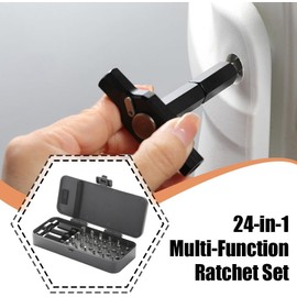 24 in 1 Screwdriver Set, Ratchet Screwdriver Magnetic Screwdriver Set Ratchet Wrench Screwdriver S2 Magnetic Bits, Detachable T Ratchet Handle