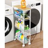 4-Tier Slim Utility Rolling Laundry Cart with Wheels, Easy to
