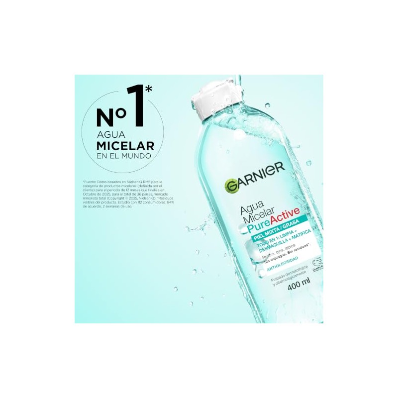 Garnier Skin Active Agua micelar desmaquillante Pure Active para piel