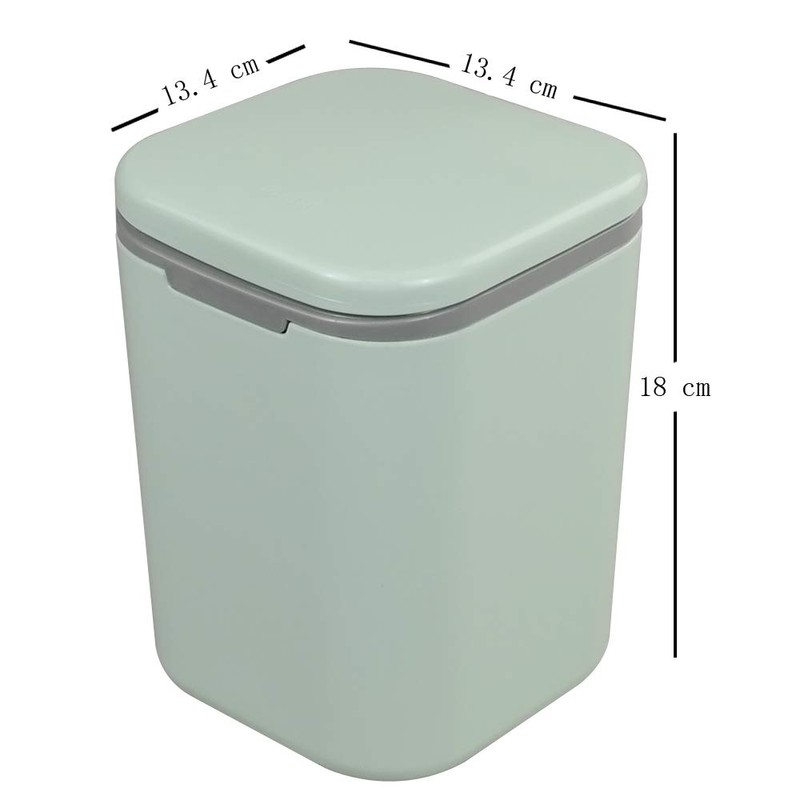 Gitany Push-button Mini Desktop Dustbin with lid, Small Trash Bin