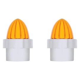 United Pacific 86068 49-inch Stainless Steel Bumper Guide Kit w/Amber Watermelon Lens, Tall Bumper Marker/Guide Rods, Better Visibility - Pack of 2