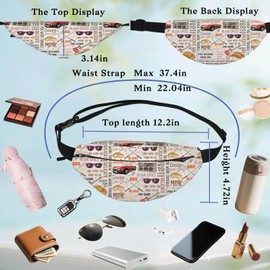 BWWKTOP Singer Album Fanny Pack Singer Tour Gifts Song Lyrics Waist Bag Album Merchandise, we are never-WB, Leisure