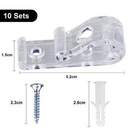 REBECASKYENS 10 Child Safety P-Clips Set, Blind Cord Safety Device,Roman Blind Clips Including 20 Screws And 20 Plastic Pillars