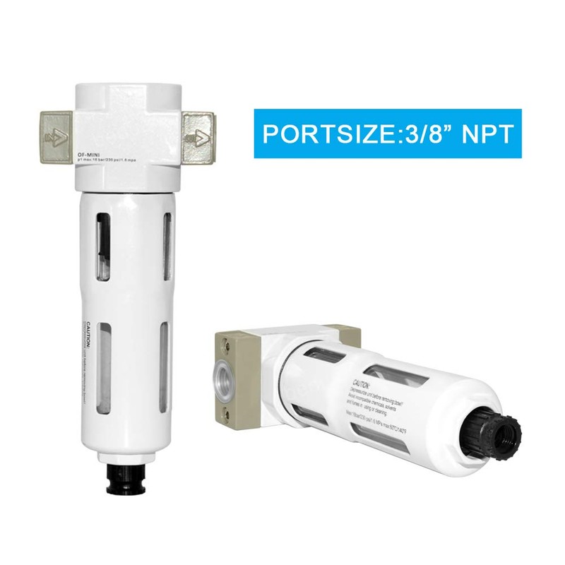 Beduan 3/8" Air in-line Compressed Particulate Filter,Moisture Water Trap Filter