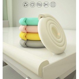 Tuokay, 6m Kantenschutz Baby mit 8 Eckschützer, L-Form Kinderschutz Kit, Kantenschutz Selbstklebend, Kinderschutz, Kinderbett Schutz, Tischeckenschutz, Kantenschutz Wand (Weiß)