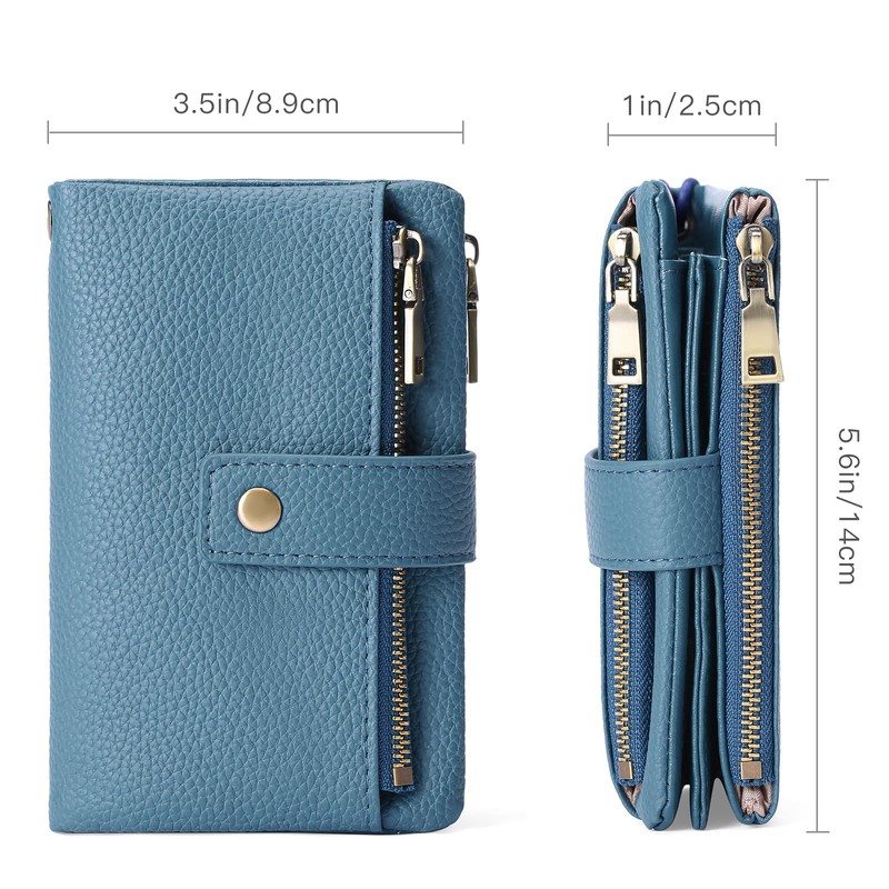 SENDEFN Purses for Women, Medium Size, Triple Foldable Leather Purse,