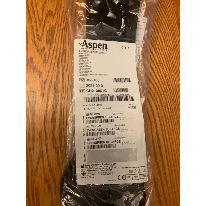 Aspen Medical Evergreen SI Sacroiliac Belts (NIP) Size Large 45-60
