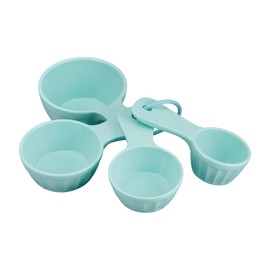 UPware 4-Piece Multi-Purpose Liquid and Dry Melamine Measuring Cups Set, Home Essentials Cooking and Baking Tools, Measuring Cups (Latte Blue)
