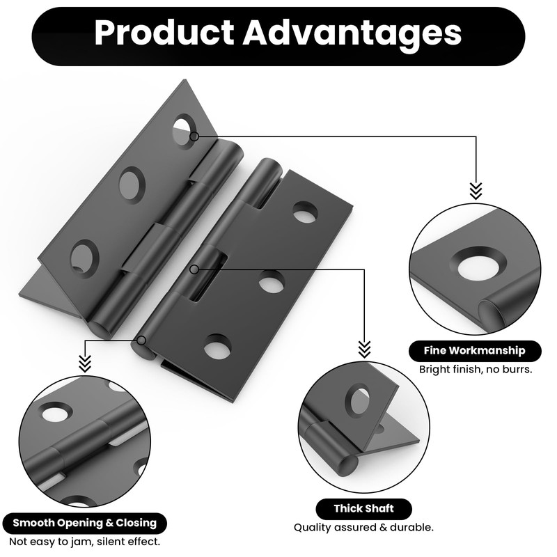 ZIUZI 16 Pcs Small Stainless Steel Door Hinges, 2 inch