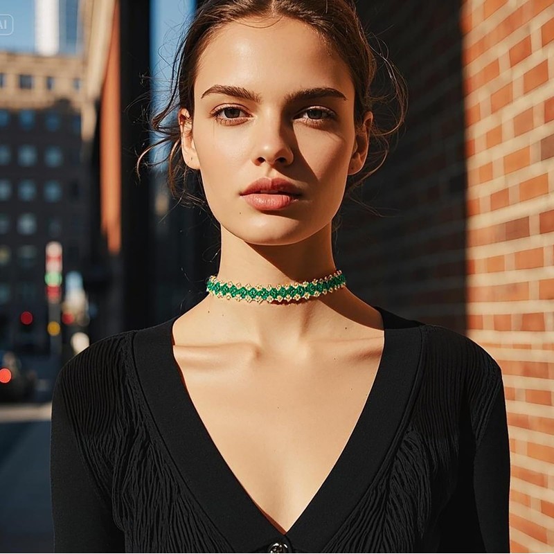 Firstmeet Gorgeous Handmade Glass Beads Choker Necklace Vintage Bohemian Court-style