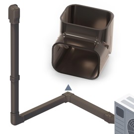 Flamorrow 3" W 90° Elbow, Mini Split Line Set Cover Parts Accessories, Line Set Cover Kit for Ductless Mini Split Air Conditioner, Central AC and Heat Pump System, Brown