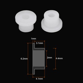 QUARKZMAN Flanged Sleeve Bearing 2 mm Bore 4.4 mm OD 4.1 mm Length Nylon Bushings for Shaft White Pack of 30