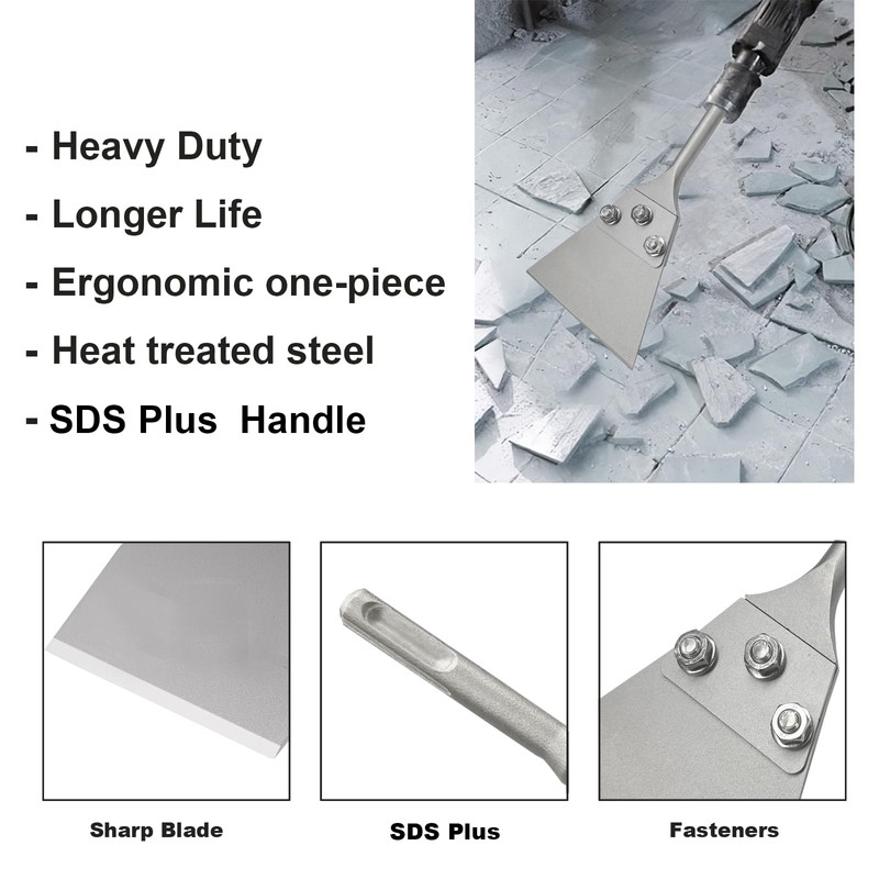 Greywolf SDS Plus Floor Scraper Kit, 5" x 11" Tile