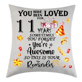 Didsbfsd Gifts for 11th Birthday Cushion Cover Birthday Decorations Gifts for Son Daughter Aged 11 Decoration Cushion Cover Gift Inspirational Birthday Gift