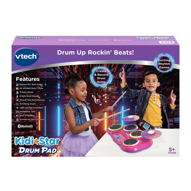 VTech Kidi Star Drum Pad, Pink