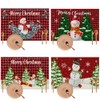 JAHEMU Christmas Place Mats Snowman Waterproof Non-Slip Place Mat Coaster
