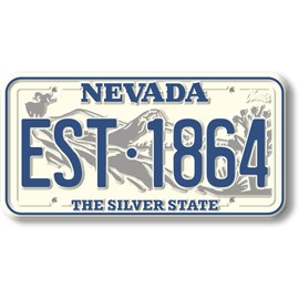 Nevada State License Plate Magnet by Classic Magnets, 1.9" x 3.8", Collectible Souvenirs Made in The USA