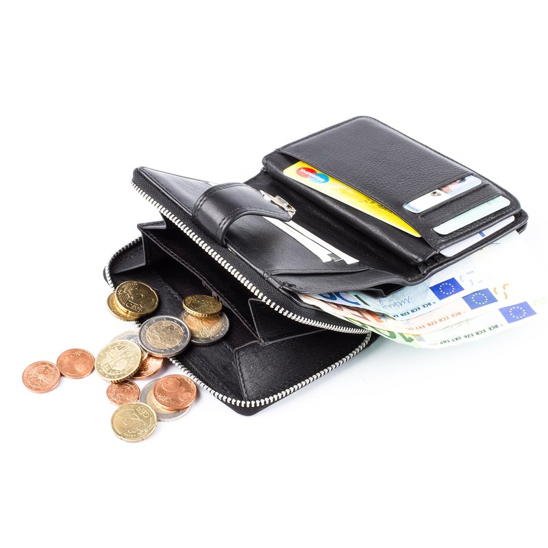 Greenburry Spongy Wallet Leather 9 cm Black