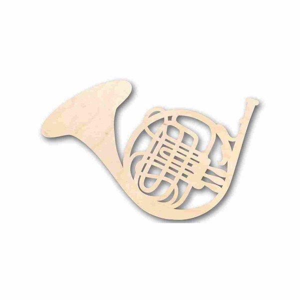 Unfinished Wood French Horn Shape Music Craft up to 46"
