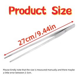 2 Pack Aquarium Curved Tweezers, 27cm Straight and Curved Stainless Steel Tongs Tweezers, 10.6 Inch Aquarium Tank Tweezers Feeding Tongs for Fish Tank Plant Aquascape Tools & Reptile Feeding Tongs