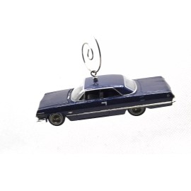 Handmade 1963 Chevy Impala Lowrider Blue Christmas Ornament