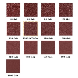 SPEEDWOX 50 Pcs Triangle Sanding Pads Hook and Loop 150 Grit Oscillating Sanding Pad 90mm 6 Holes Fit 3-1/2 Inches Oscillating Multi Tool Detail Sander Sandpaper Triangle Sanding Discs Sanding Tool