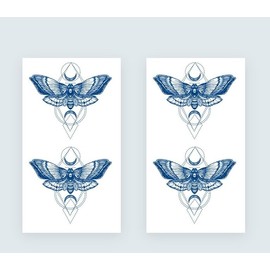 2 Blätter Temporäres Motte Tattoo Mond Motte Tattoo Luna Motte Semi-Permanentes Tattoo GZ285x2