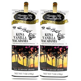 Hawaiian Isles Kona coffee vanilla macadamia nut (7oz) X2 Hawaiian Isles Kona Coffee Vanilla Macadamia Nut