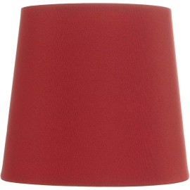 Undisclosed Red Four Inch Tapered Drum Clip on Chandelier Lampshades (Set of Six)