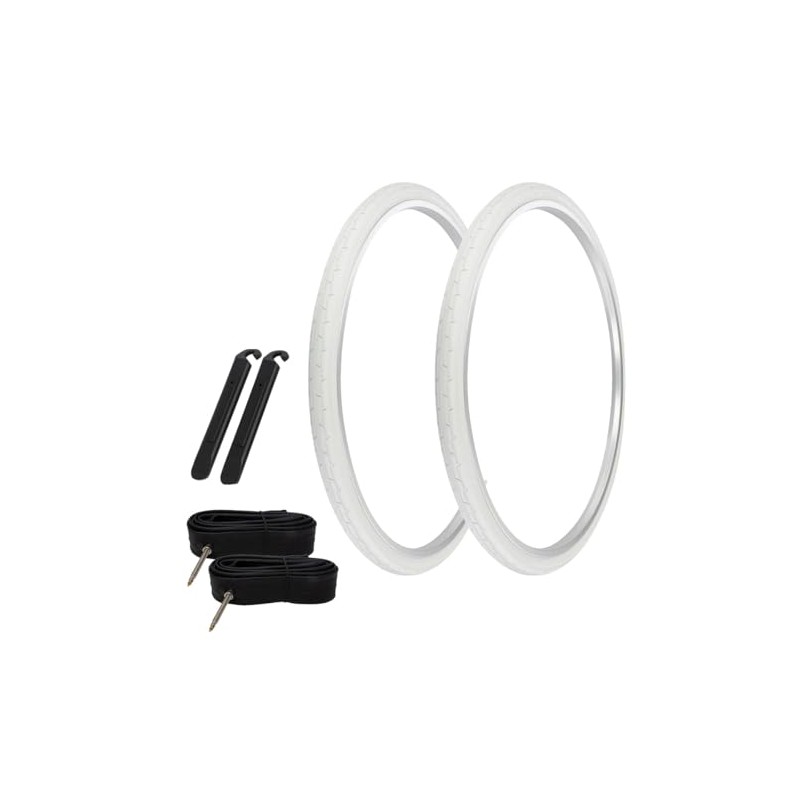 PRO+ Pair of Bicycle TIRE 700 X 35 White/White SIDEWALL